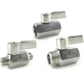 professional manufacture double internal teeth 304/316 stainless steel mini ball valve